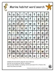 Marine habitat wordsearch