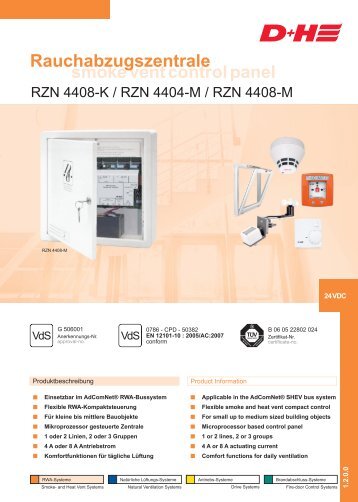 smoke vent control panel Rauchabzugszentrale - D+H Mechatronic