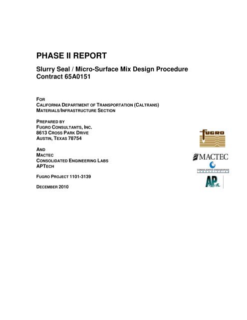 PHASE II REPORT - Caltrans