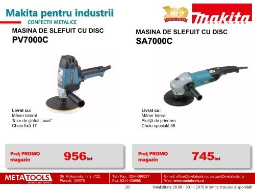 Broșură MAKITA pentru industrii