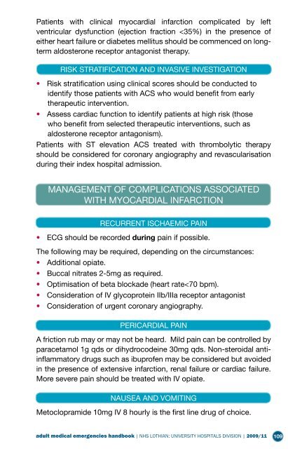 Adult Medical Emergency Handbook - Scottish Intensive Care Society