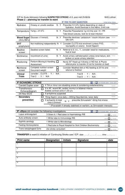 Adult Medical Emergency Handbook - Scottish Intensive Care Society