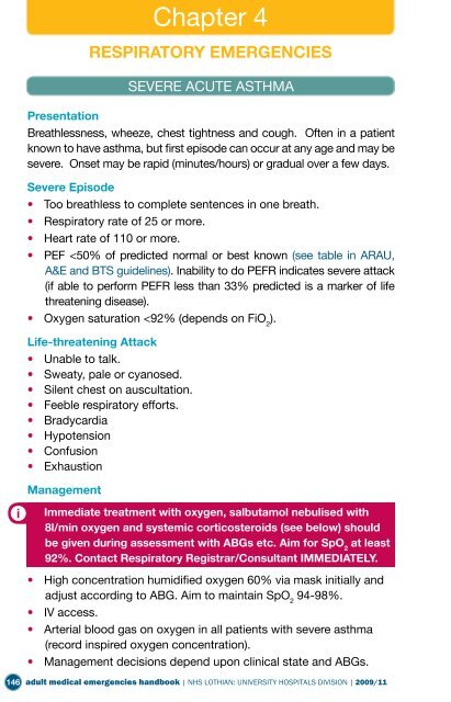 Adult Medical Emergency Handbook - Scottish Intensive Care Society