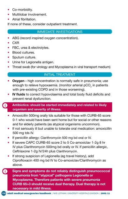 Adult Medical Emergency Handbook - Scottish Intensive Care Society