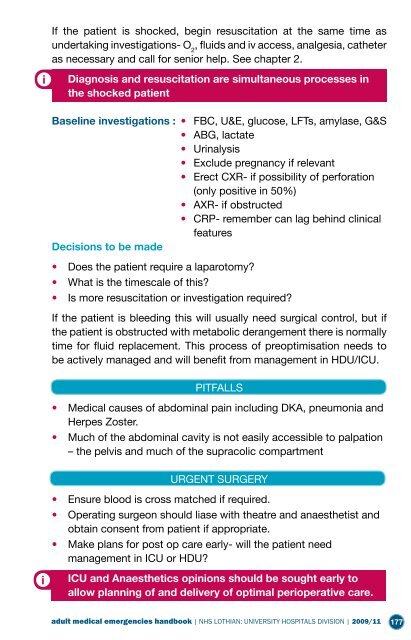 Adult Medical Emergency Handbook - Scottish Intensive Care Society