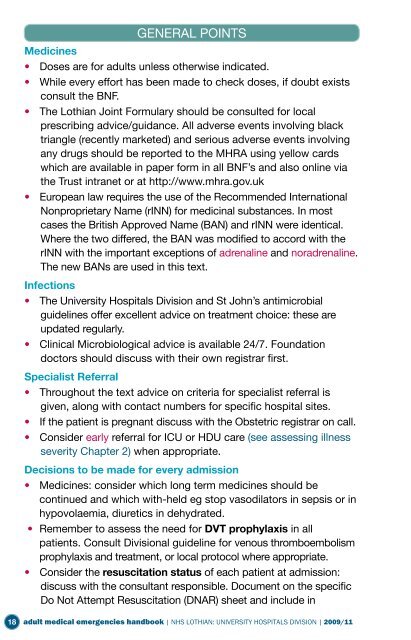 Adult Medical Emergency Handbook - Scottish Intensive Care Society