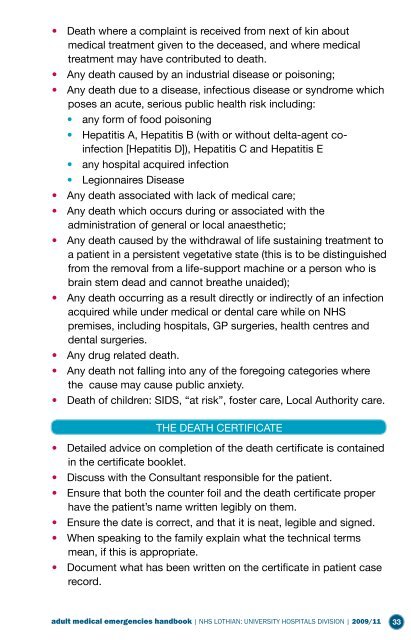 Adult Medical Emergency Handbook - Scottish Intensive Care Society