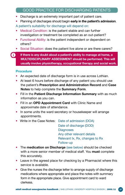 Adult Medical Emergency Handbook - Scottish Intensive Care Society