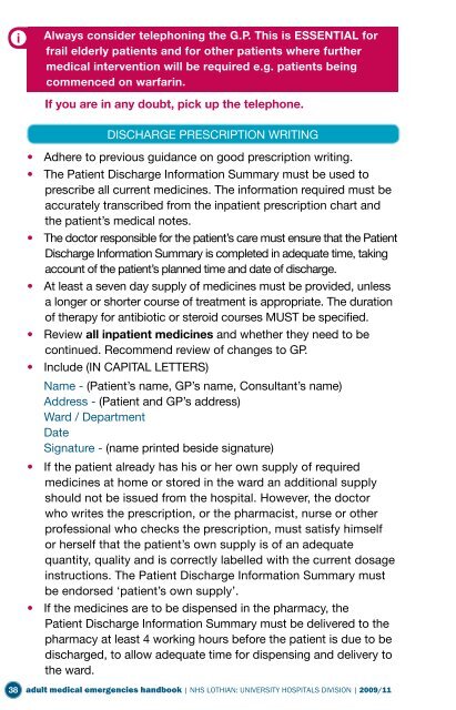 Adult Medical Emergency Handbook - Scottish Intensive Care Society