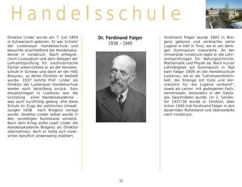 Festschrift 100 Jahre Handelsschule Lustenau