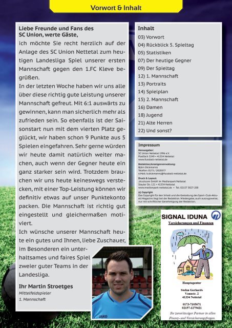 Sport Club Aktuell - Ausgabe 15 - 09.09.2015/13.09.2015