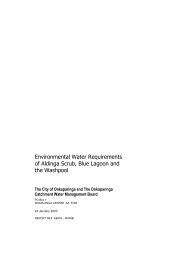 Environmental Water Requirements of Aldinga Scrub Blue Lagoon and the Washpool