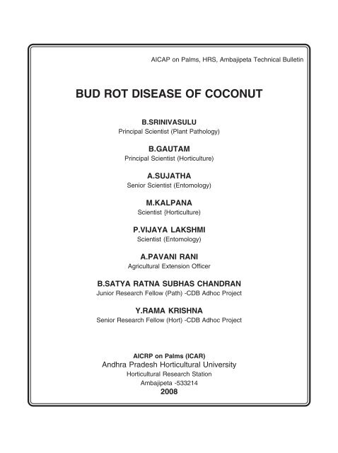 BUD ROT DISEASE OF COCONUT