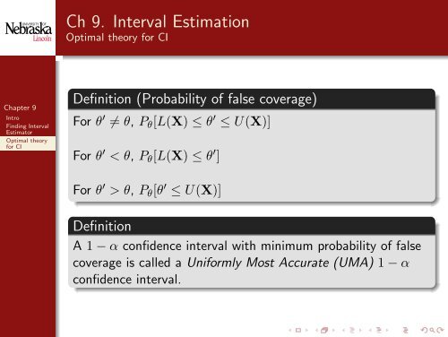 Ch 9 Interval Estimation