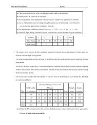 Stat 804: Final Exam Name: ⢠Clearly show all of your work ...