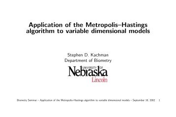 Application of the Metropolis--Hastings algorithm to variable ...