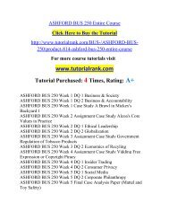 ASHFORD BUS 250 Entire Course/ Tutorialrank