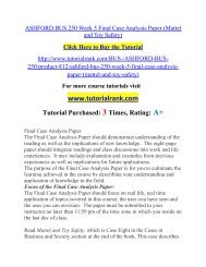 ASHFORD BUS 250 Week 5 Final Case Analysis Paper/ Tutorialrank