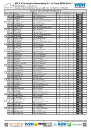 BERLIN OPEN - International Archery Meeting 2011 - 2nd ChanceBSC BB-Berlin e.V