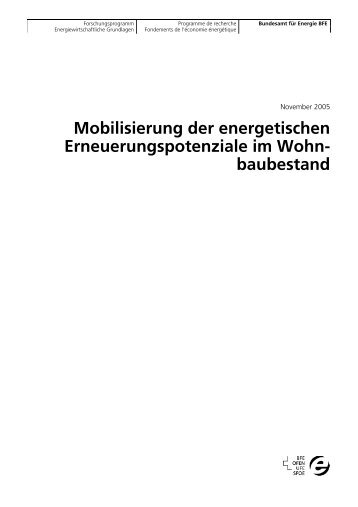 Mobilisierung der energetischen Erneuerungspotenziale im ... - CEPE