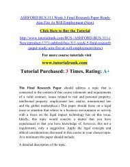 ASHFORD BUS 311 Week 5 Final Research Paper Ready/ Tutorialrank