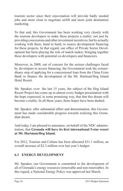 budget statement 2012.indd - Grenada Customs & Excise Division