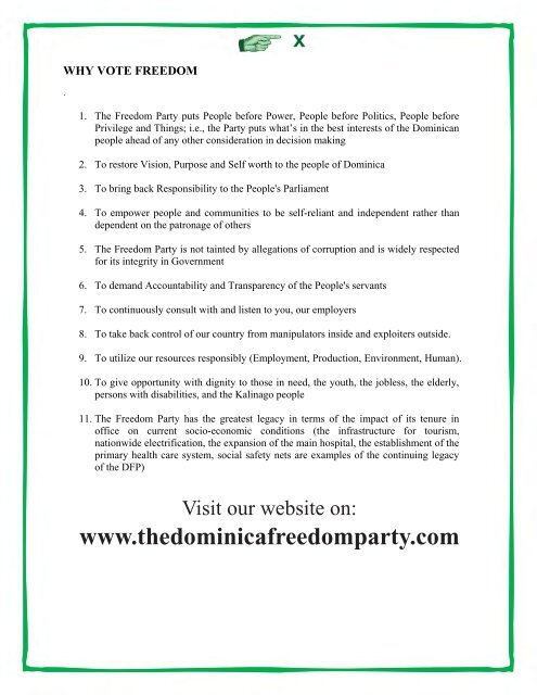 Vote DOMINICA FREEDOM PARTY