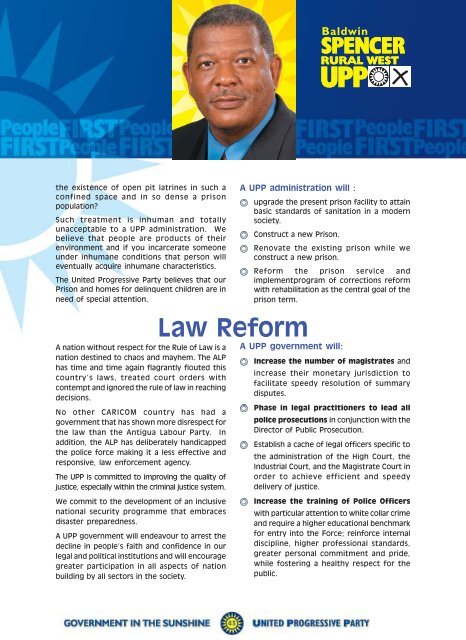 UPP 2004 Manifesto - Antigua Elections