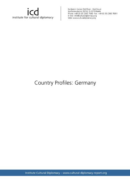 Country Profiles: Germany - Institute for Cultural Diplomacy