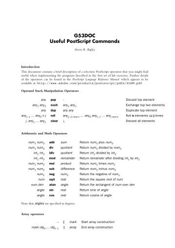 G53DOC Useful PostScript Commands