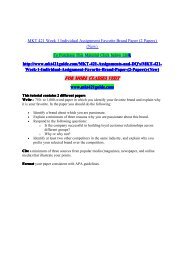 MKT 421 Week 1 Individual Assignment Favorite Brand Paper (2 Papers) (New) - mkt421guide.com