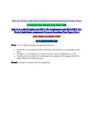 MKT 421 Week 2 Individual Assignment Personal Branding Plan Paper (New) - mkt421guide.com