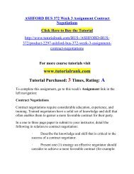 ASHFORD BUS 372 Week 3 Assignment Contract Negotiations/ Tutorialrank