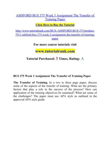 ASHFORD BUS 375 Week 3 Assignment The Transfer of Training Paper.pdf