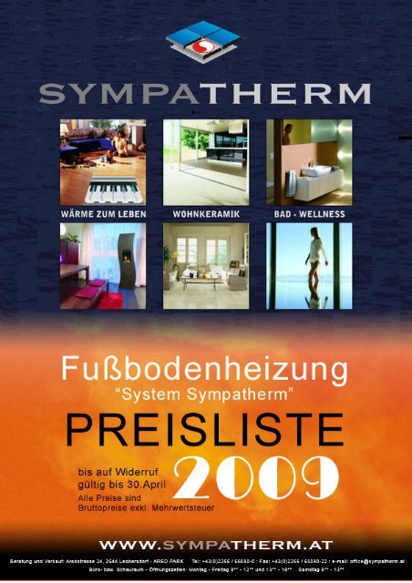 Preisliste Heizung 2009 excl. MwSt. (Pdf) - Sympatherm