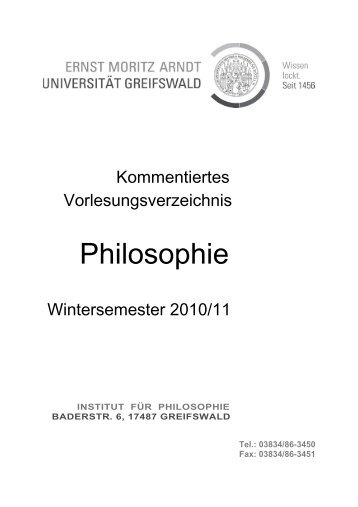 Studienmöglichkeiten am Institut für Philosophie - Philosophische ...