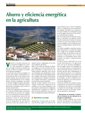 Ahorro y eficiencia energética en la agricultura