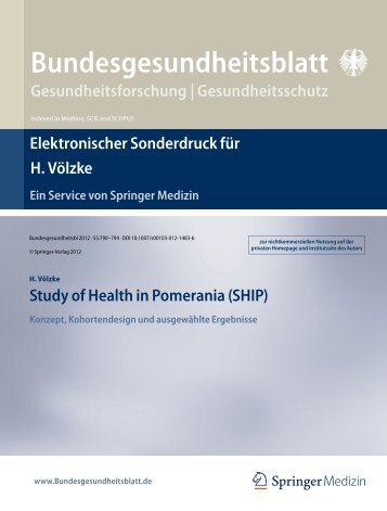 Bundesgesundheitsblatt - Ernst-Moritz-Arndt-Universität Greifswald