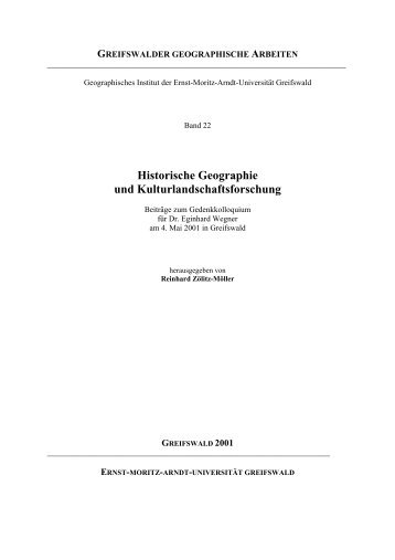 greifswalder geographische arbeiten - Ernst-Moritz-Arndt-Universität ...