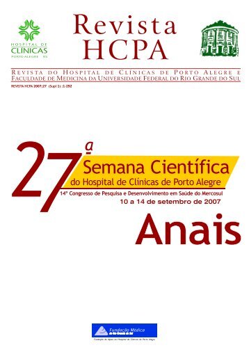 Anais da 27Âº Semana CientÃ­fica - Hospital de ClÃ­nicas de Porto Alegre