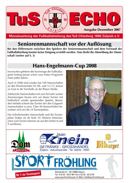 Hans-Engelmann-Cup 2008 Seniorenmannschaft vor ... - TUS Zülpich