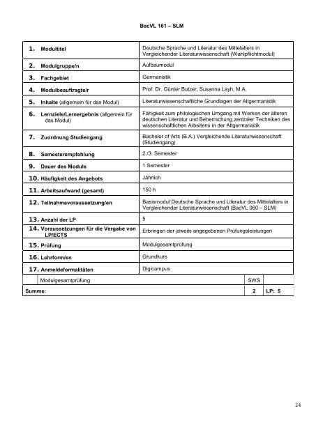 Modulhandbuch Bachelor Vergleichende Literaturwissenschaft WS ...