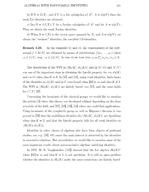 ALGEBRAS WITH POLYNOMIAL IDENTITIES Plamen Koshlukov ...