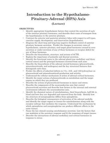 Introduction to the Hypothalamo- Pituitary-Adrenal (HPA) Axis