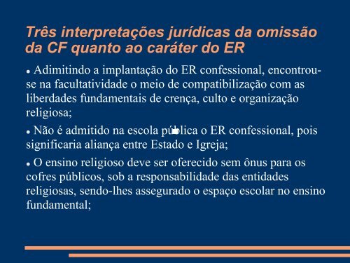 Direito Humano à Educação Ensino Religioso e Estado Laico