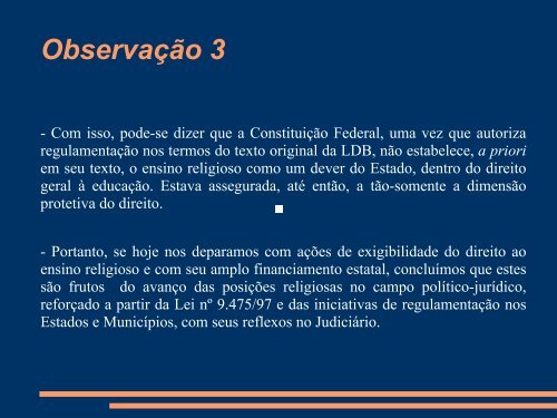 Direito Humano à Educação Ensino Religioso e Estado Laico