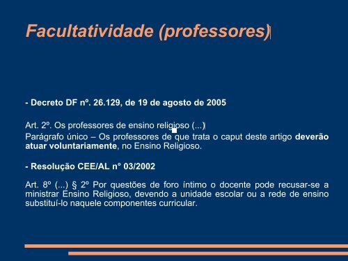 Direito Humano à Educação Ensino Religioso e Estado Laico