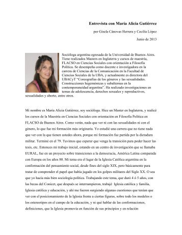 Entrevista con María Alicia Gutiérrez