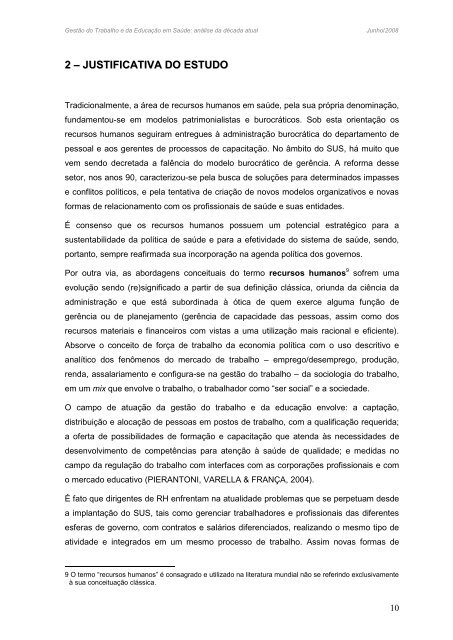 Gestão do Trabalho e da Educação em Saúde análise da década atual