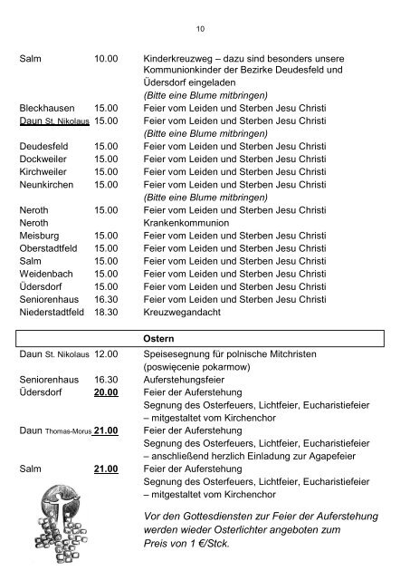 Nachrichten für die Pfarreiengemeinschaft Daun*** Welt-Laden ...